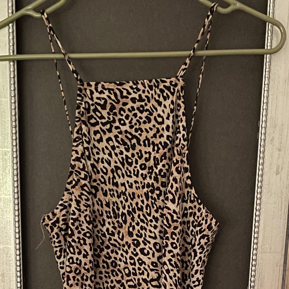 Women's Leopard Print Midi Dress